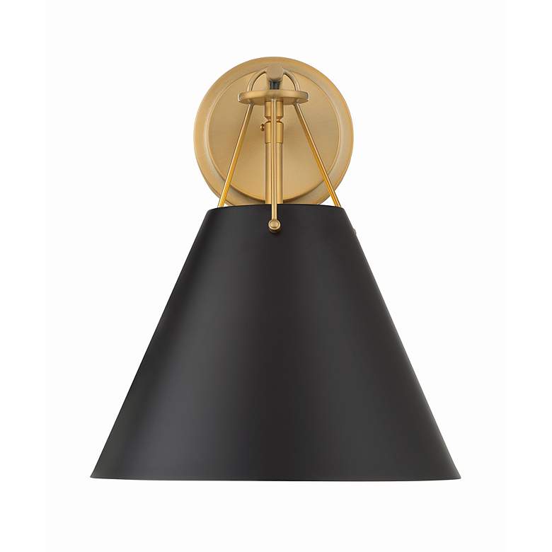 Image 4 Xavier 12 1/2" High Vibrant Gold and Black Wall Sconce more views