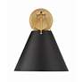 4_Xavier 12 1/2" High Vibrant Gold and Black Wall Sconce more views