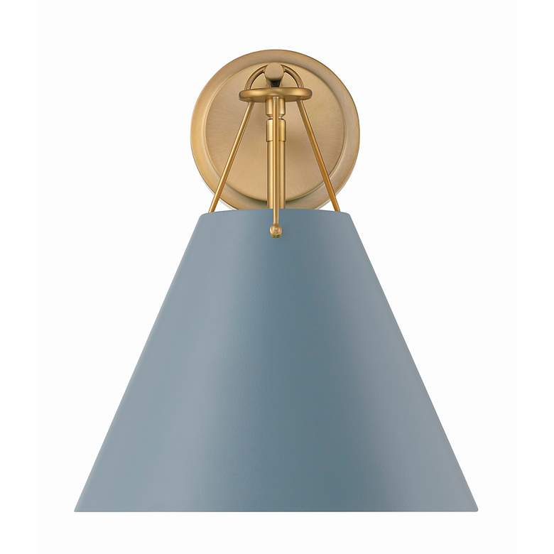 Image 5 Xavier 12 1/2" High Vibrant Gold Wall Sconce with Blue Shade more views