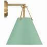 2_Xavier 12 1/2" High Vibrant Gold with Green Wall Sconce