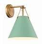 3_Xavier 12 1/2" High Vibrant Gold with Green Wall Sconce more views