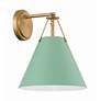 4_Xavier 12 1/2" High Vibrant Gold with Green Wall Sconce more views