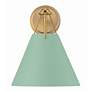 5_Xavier 12 1/2" High Vibrant Gold with Green Wall Sconce more views