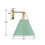 Xavier 12 1/2" High Vibrant Gold with Green Wall Sconce