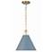 Xavier 12" Wide Vibrant Gold and Blue Cone Mini Pendant
