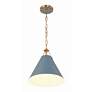 4_Xavier 12" Wide Vibrant Gold and Blue Cone Mini Pendant more views