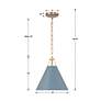 7_Xavier 12" Wide Vibrant Gold and Blue Cone Mini Pendant more views
