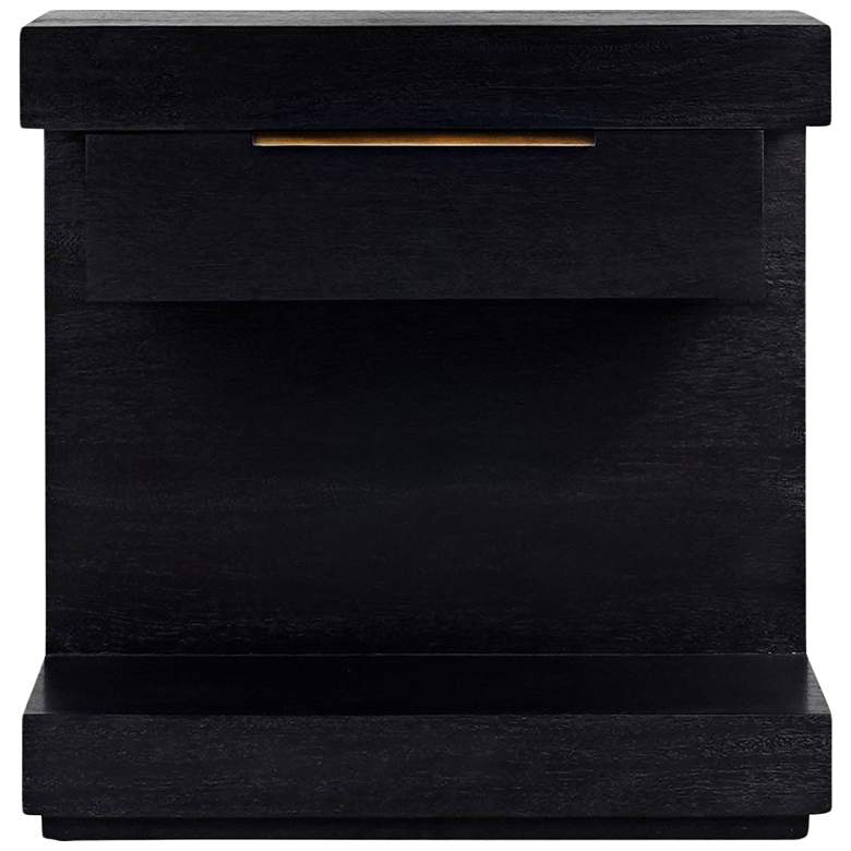 Image 1 Xavier 24" Wide Black Wood 1-Drawer Nightstand