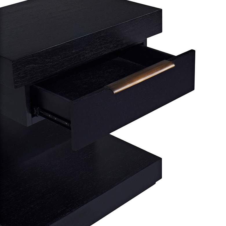 Image 2 Xavier 24" Wide Black Wood 1-Drawer Nightstand more views