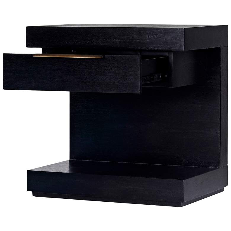 Image 3 Xavier 24" Wide Black Wood 1-Drawer Nightstand more views