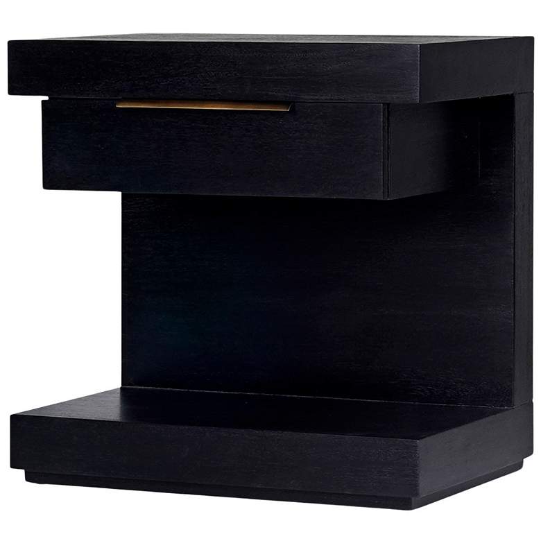 Image 4 Xavier 24" Wide Black Wood 1-Drawer Nightstand more views