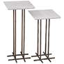 Xavier 25" Iron and Marble Accent Table