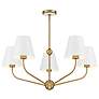 2_Xavier 28" Wide Vibrant Gold and White 5-Light Chandelier