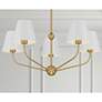1_Xavier 28" Wide Vibrant Gold and White 5-Light Chandelier