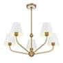 3_Xavier 28" Wide Vibrant Gold and White 5-Light Chandelier more views