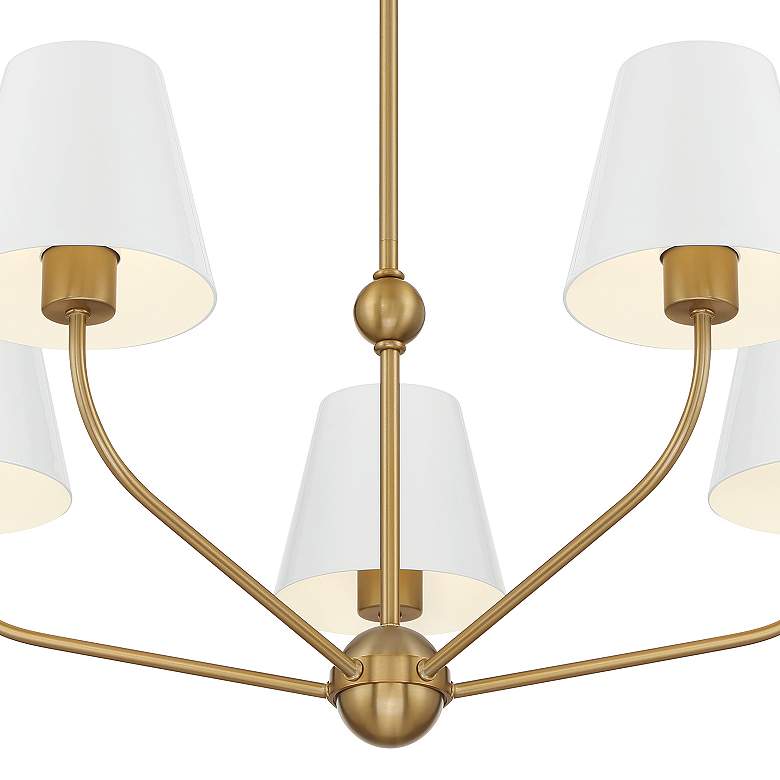 Image 5 Xavier 28" Wide Vibrant Gold and White 5-Light Chandelier more views