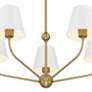 5_Xavier 28" Wide Vibrant Gold and White 5-Light Chandelier more views