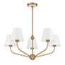 6_Xavier 28" Wide Vibrant Gold and White 5-Light Chandelier more views
