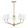 Xavier 28" Wide Vibrant Gold and White 5-Light Chandelier