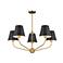 Xavier 28"W Vibrant Gold 5-Light Chandelier w/ Black Shade