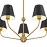 5_Xavier 28"W Vibrant Gold 5-Light Chandelier w/ Black Shade more views