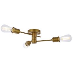 Xavier 3 Lts Flush Mount In Brass