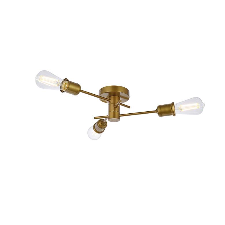 Image 3 Xavier 3 Lts Flush Mount In Brass more views