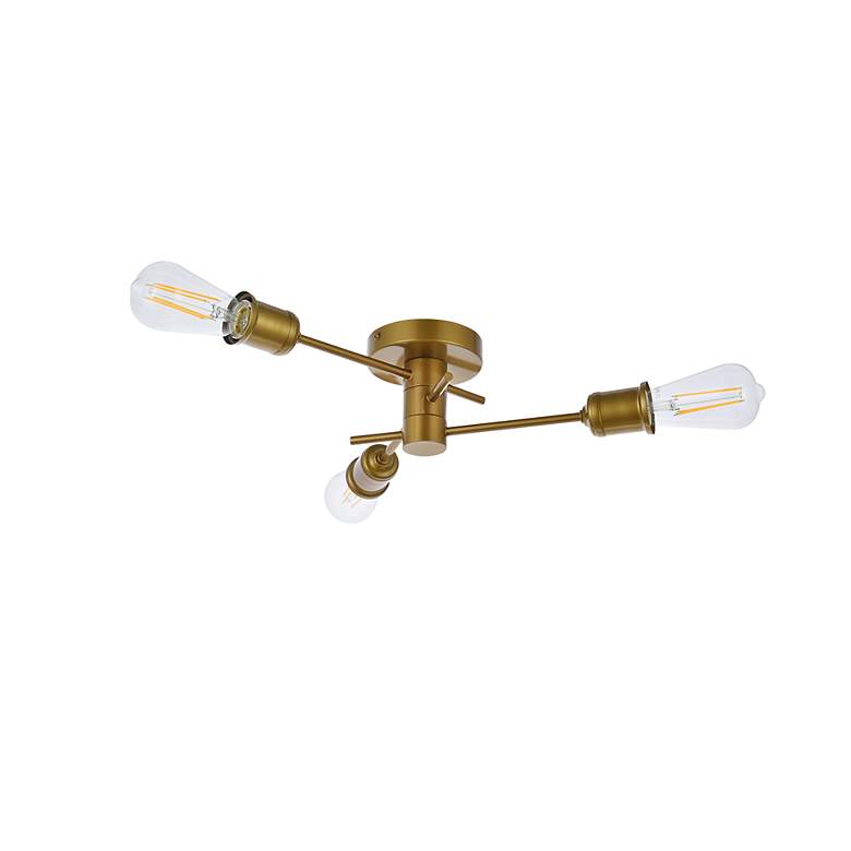 Image 7 Xavier 3 Lts Flush Mount In Brass more views