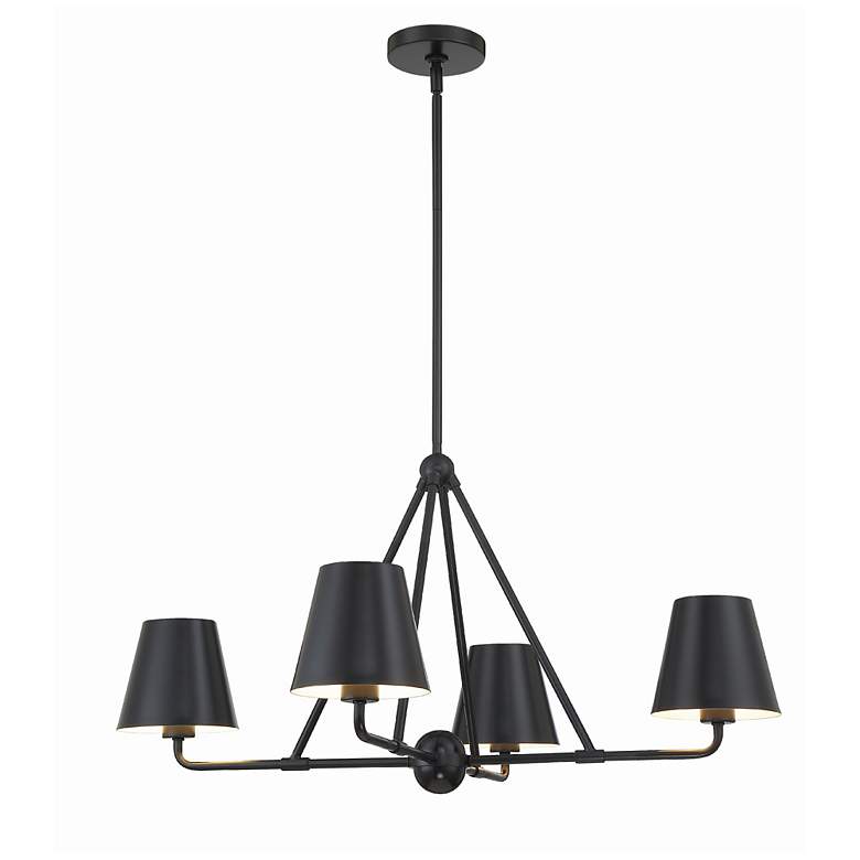 Image 1 Xavier 4 Light Matte Black Chandelier
