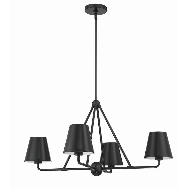 Image 2 Xavier 4 Light Matte Black Chandelier more views