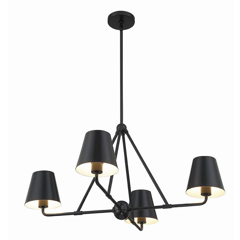 Image 4 Xavier 4 Light Matte Black Chandelier more views
