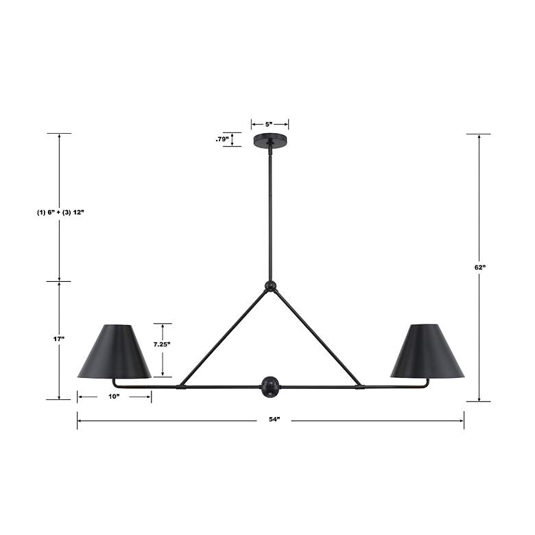 Image 7 Xavier 4 Light Matte Black Chandelier more views