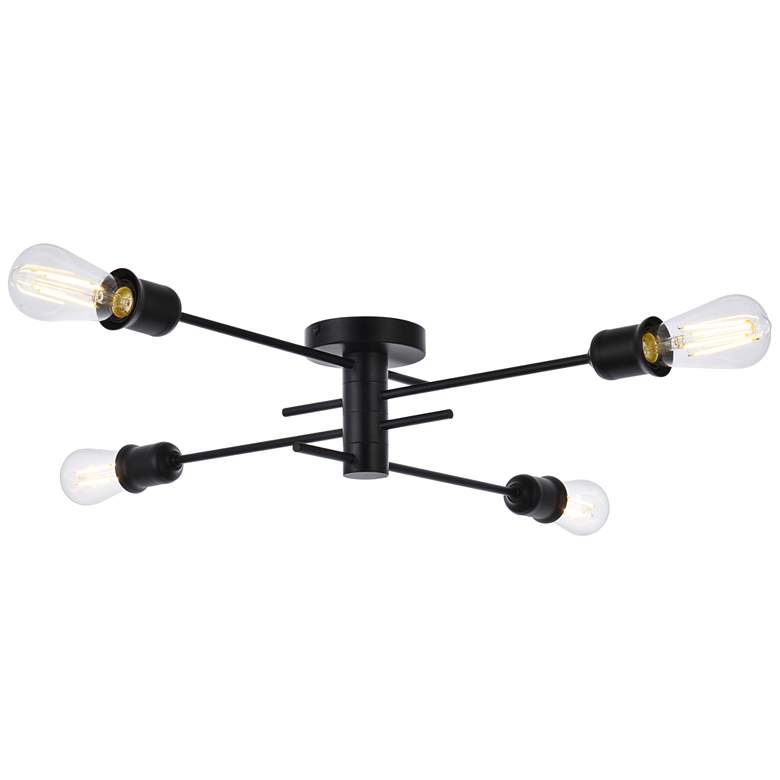 Image 1 Xavier 4 Lts Flush Mount In Black