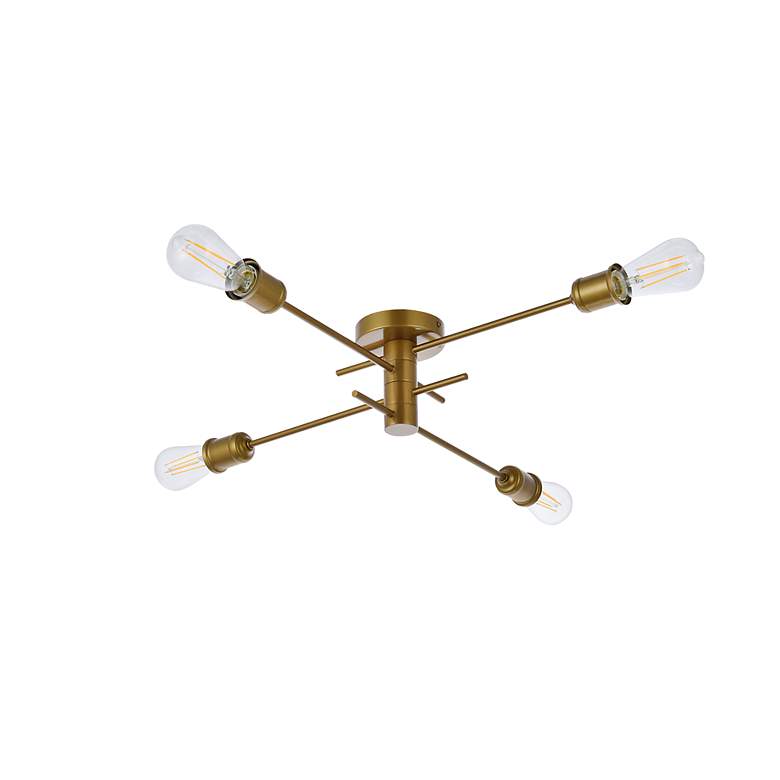 Image 7 Xavier 4 Lts Flush Mount In Brass more views