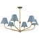 Xavier 40" Wide Vibrant Gold and Blue 6-Light Chandelier