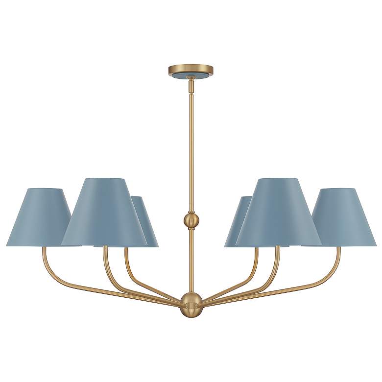 Image 4 Xavier 40" Wide Vibrant Gold and Blue 6-Light Chandelier more views