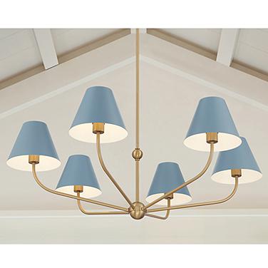 Xavier 40" Wide Vibrant Gold and Blue 6-Light Chandelier