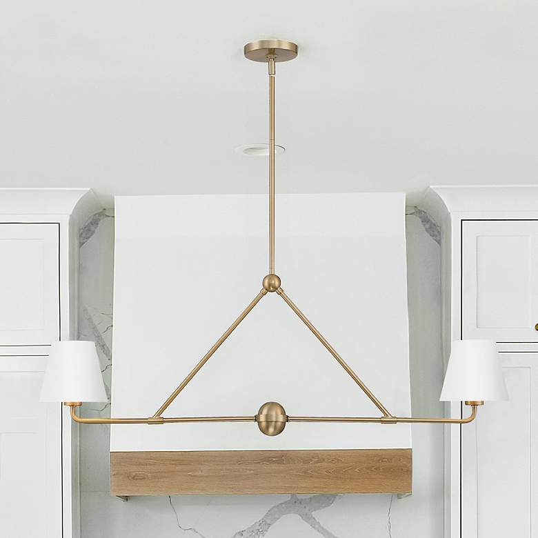 Image 1 Xavier 42" Wide Vibrant Gold 2-Light Linear Chandelier