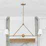 6_Xavier 42" Wide Vibrant Gold 2-Light Linear Chandelier more views