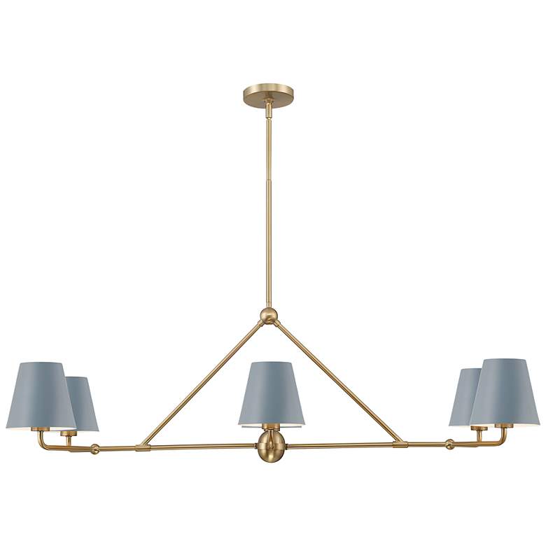 Image 3 Xavier 46" Wide Vibrant Gold 6-Light Linear Chandelier