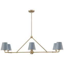 Xavier 46" Wide Vibrant Gold 6-Light Linear Chandelier