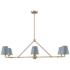 Xavier 46" Wide Vibrant Gold 6-Light Linear Chandelier