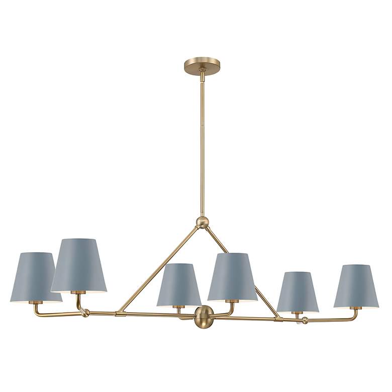 Image 4 Xavier 46" Wide Vibrant Gold 6-Light Linear Chandelier more views