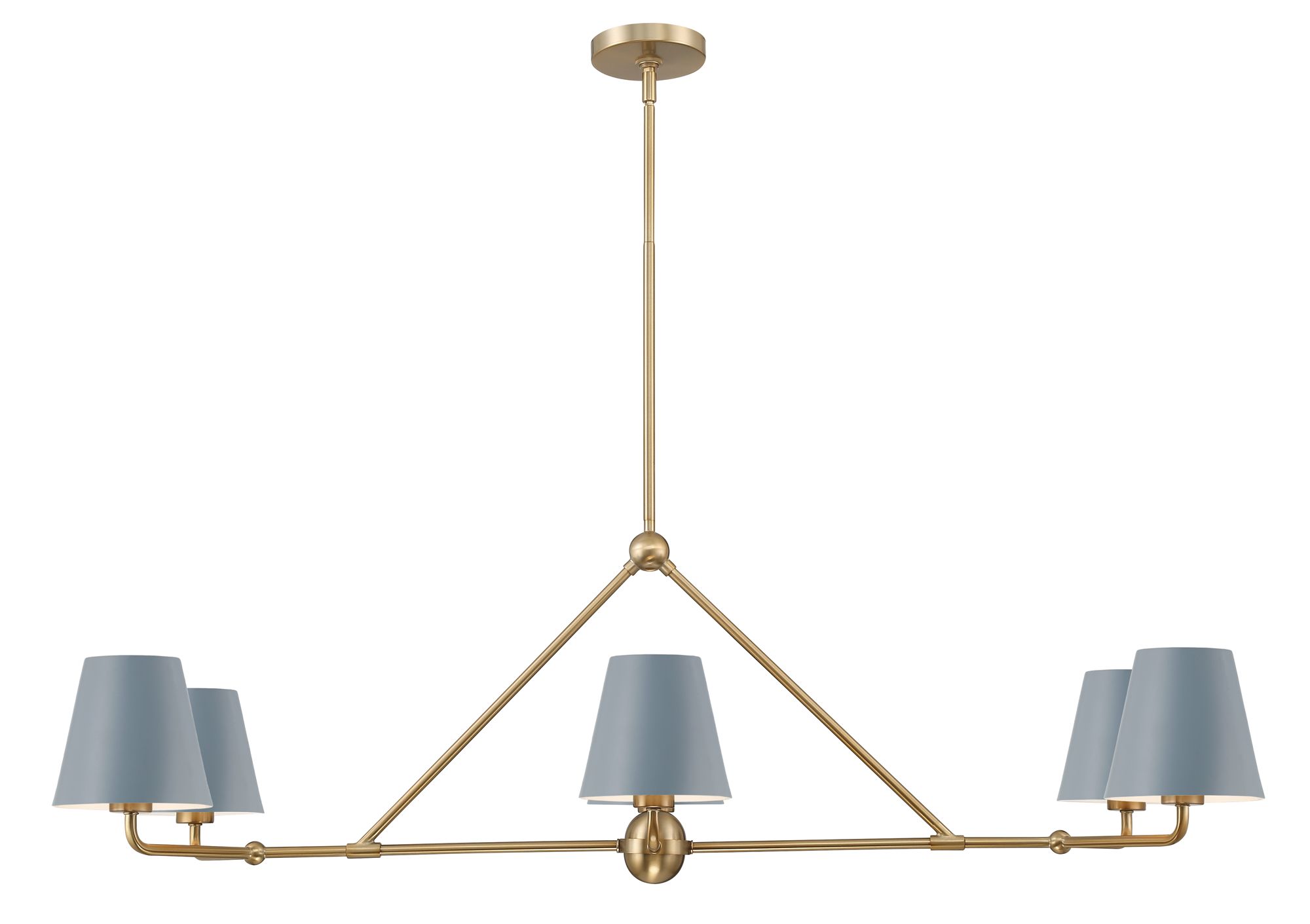 Xavier 46" Wide Vibrant Gold 6-Light Linear Chandelier in scene