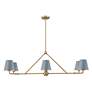 Xavier 46" Wide Vibrant Gold 6-Light Linear Chandelier in scene