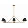 Xavier 46"W Vibrant Gold and Black 6-Light Linear Chandelier