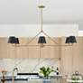 2_Xavier 46"W Vibrant Gold and Black 6-Light Linear Chandelier