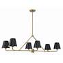 4_Xavier 46"W Vibrant Gold and Black 6-Light Linear Chandelier more views
