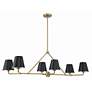 5_Xavier 46"W Vibrant Gold and Black 6-Light Linear Chandelier more views