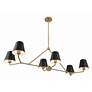 6_Xavier 46"W Vibrant Gold and Black 6-Light Linear Chandelier more views
